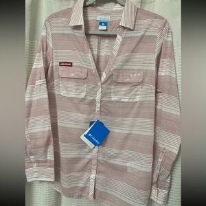 Columbia Red & White Striped ALABAMA Crimson Tide Shirt New w/out tag Size M